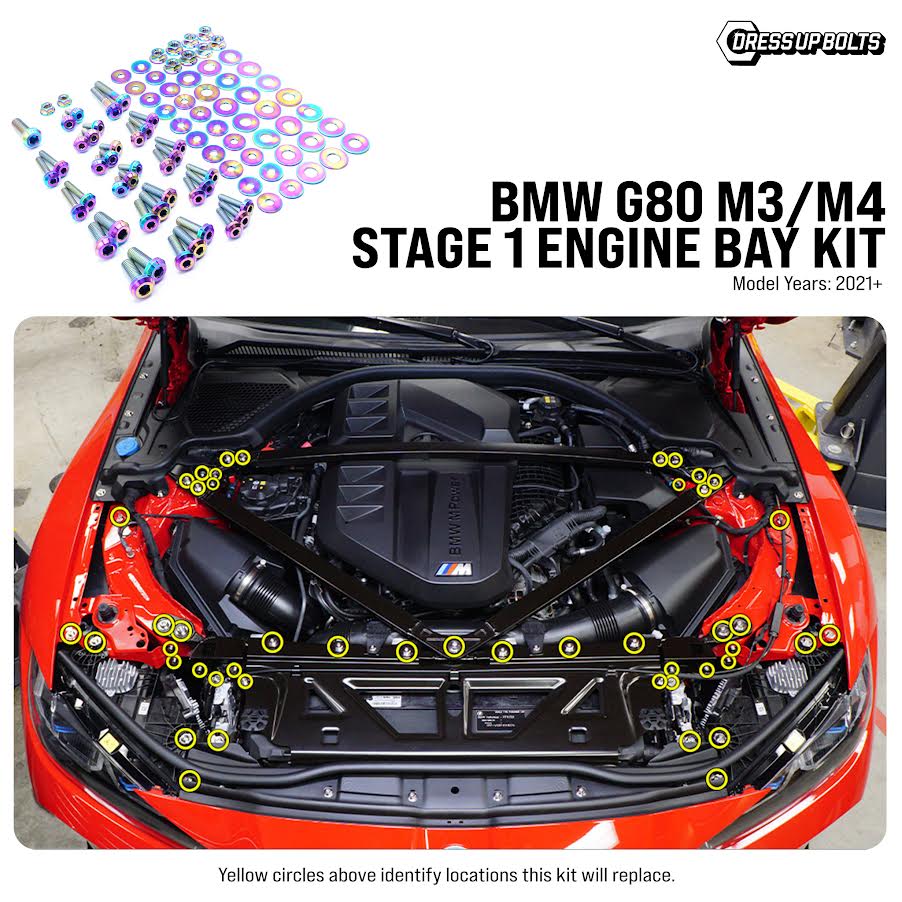 Dress Up Bolts Stage 1 Titanium Hardware Engine Bay Kit - BMW G80 M3 (2021+)