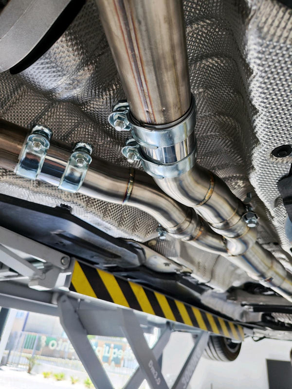 MAD BMW G8x M3 M4 S58 Resonated Single Midpipe (Brace Included)
