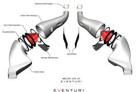 Eventuri Mercedes C190 R190 AMG GT 2DR GT / GTS / GTR Black Carbon Intake + Engine Cover - Matte - 0