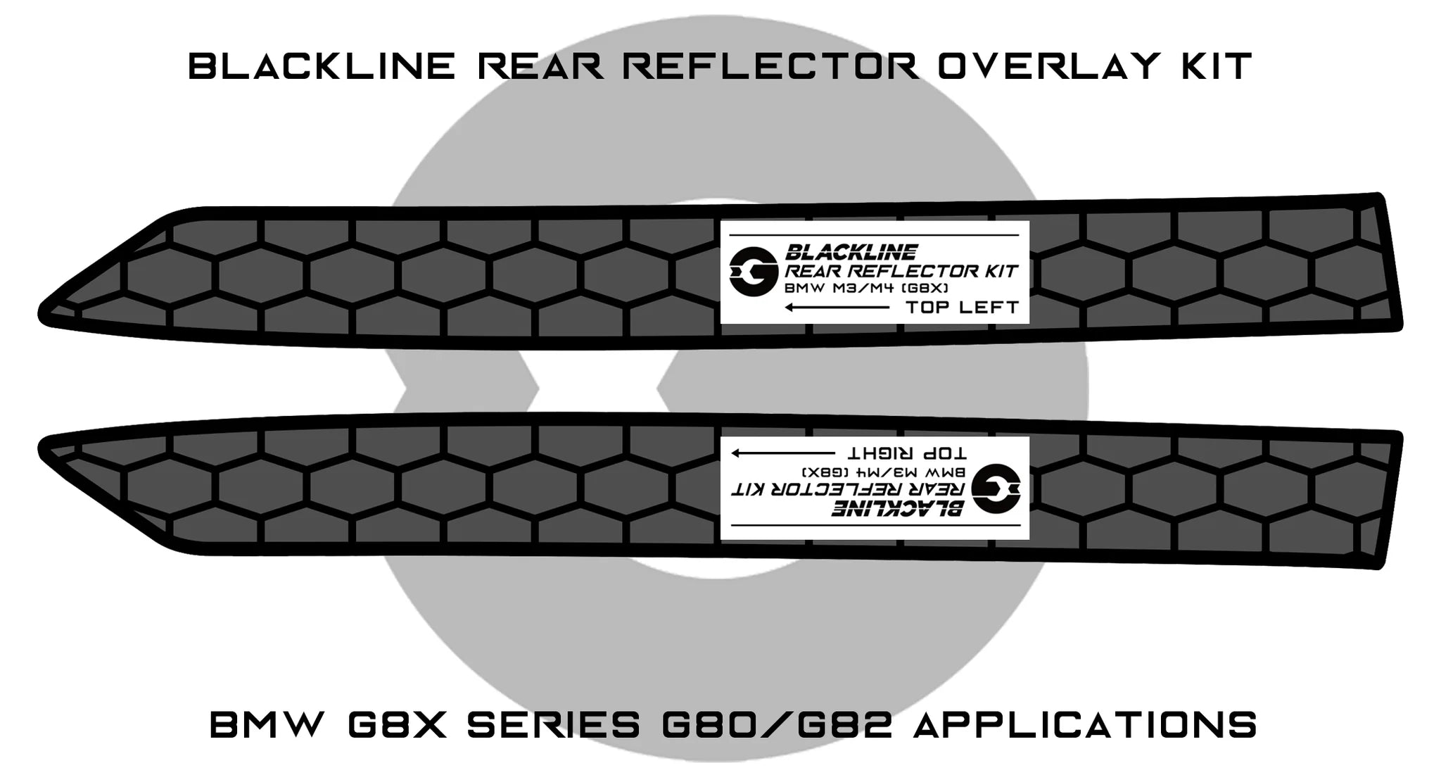 BMW M3 / M4 Competition 2021+ (G80/G82) BLACKLINE Rear Reflector Overlay Kit