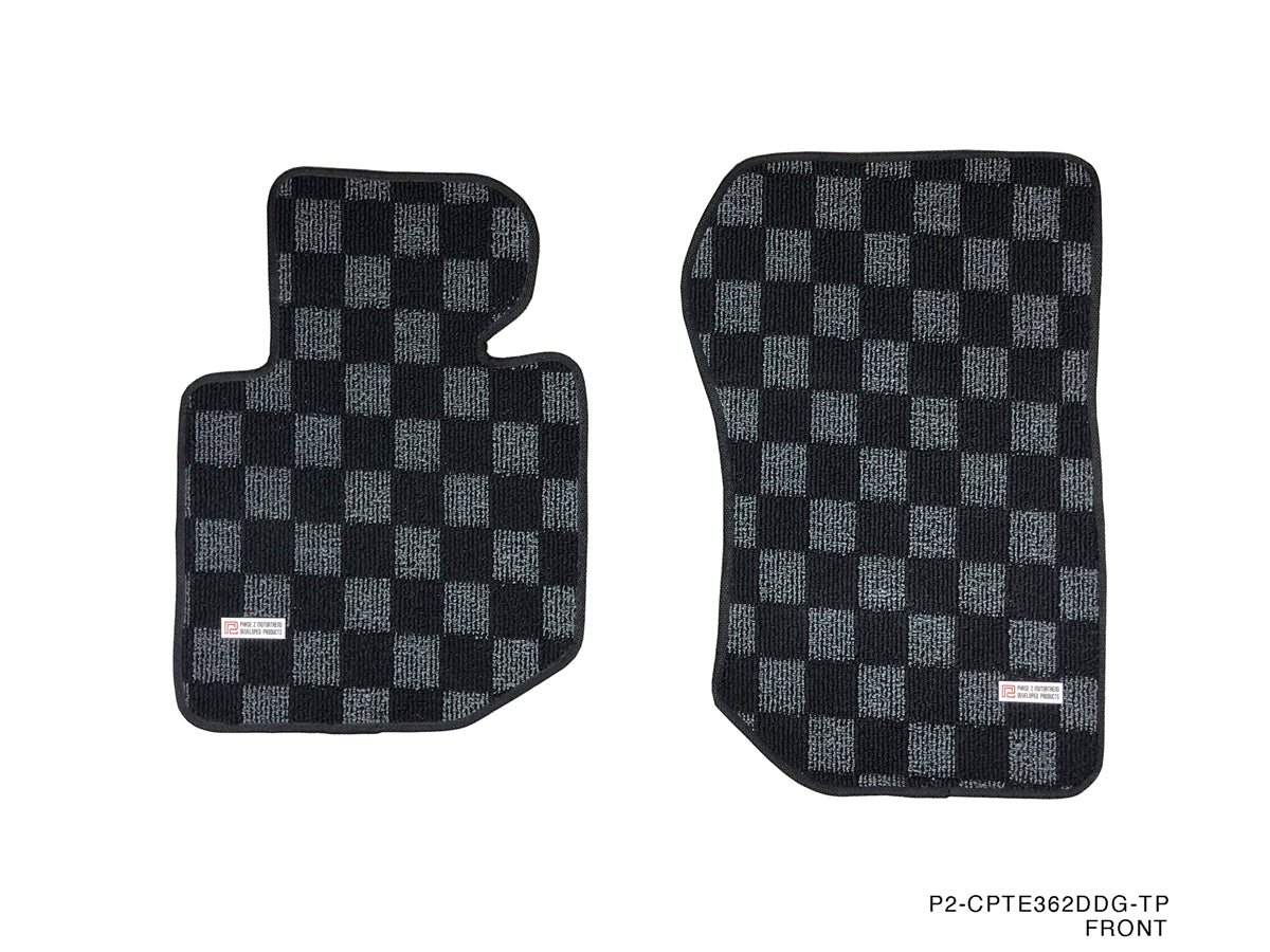 P2M BMW E36 1995-99 3-SERIES COUPE/SEDAN RACE FLOOR MATS : DARK GREY (FRONT/REAR)