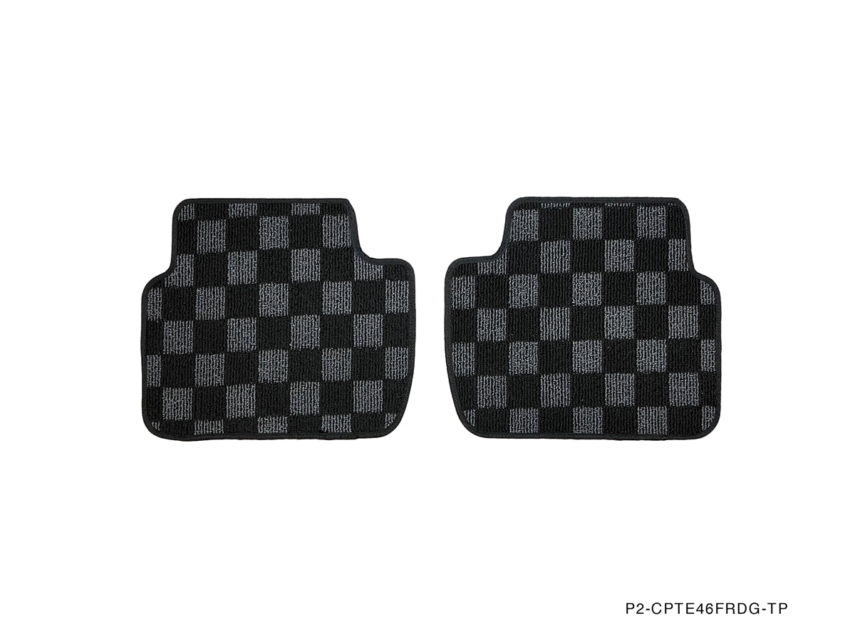 P2M BMW E46 1999-06 3-SERIES COUPE/SEDAN RACE FLOOR MATS : DARK GREY (FRONT/REAR)