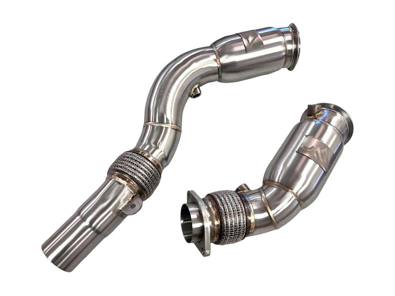 MAD BMW S55 Catted Downpipes M2C M3 M4 W/ Flex Section - 0