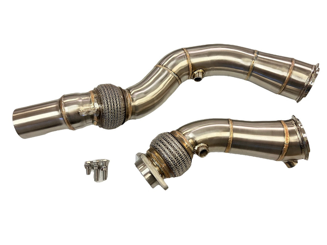 MAD BMW S55 3.5" Fat Boy Downpipes M2C M3 M4 W/ Flex Section