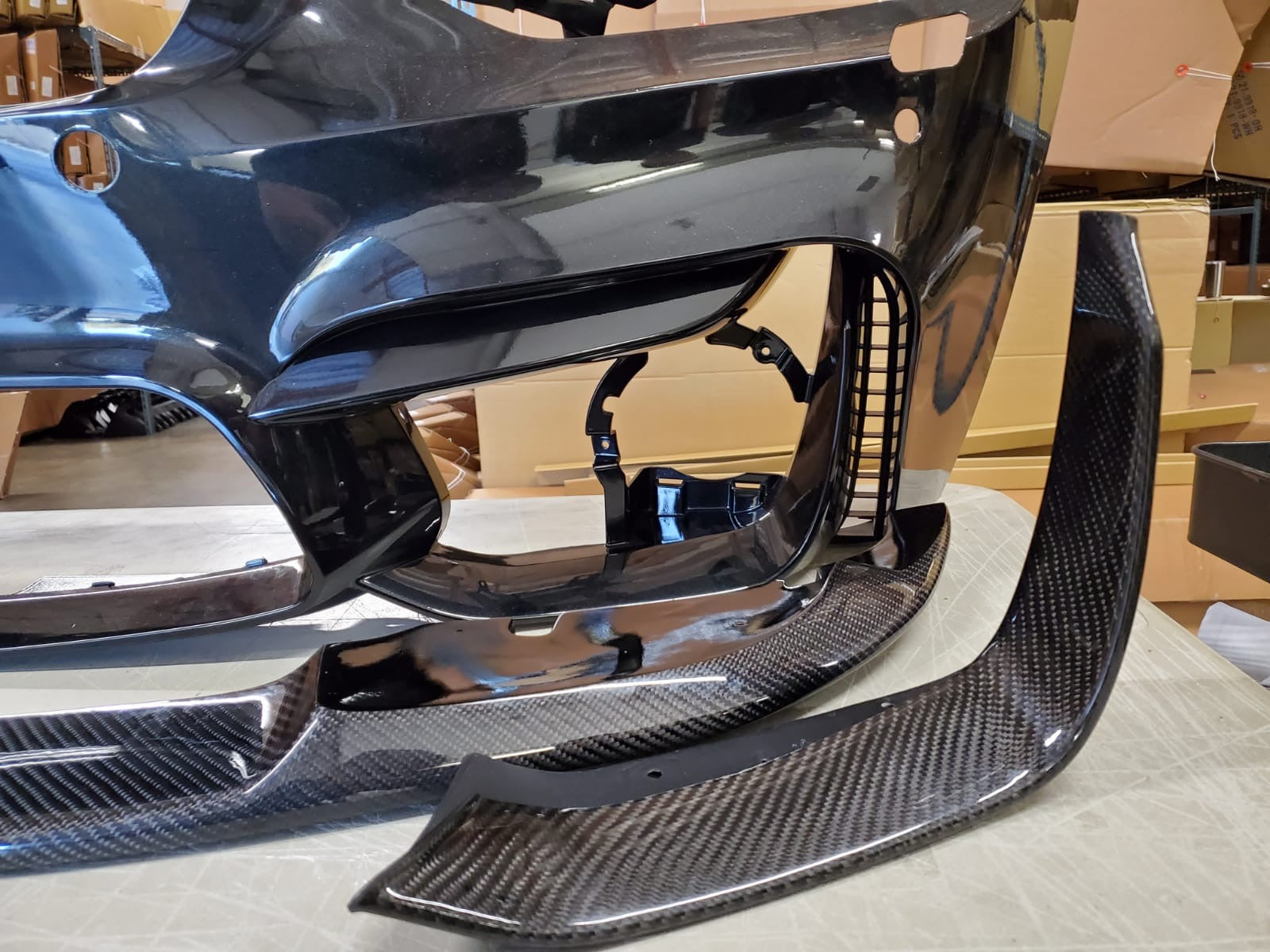 Carbon fiber lip and splitter for F8X style M3/M4 bumper