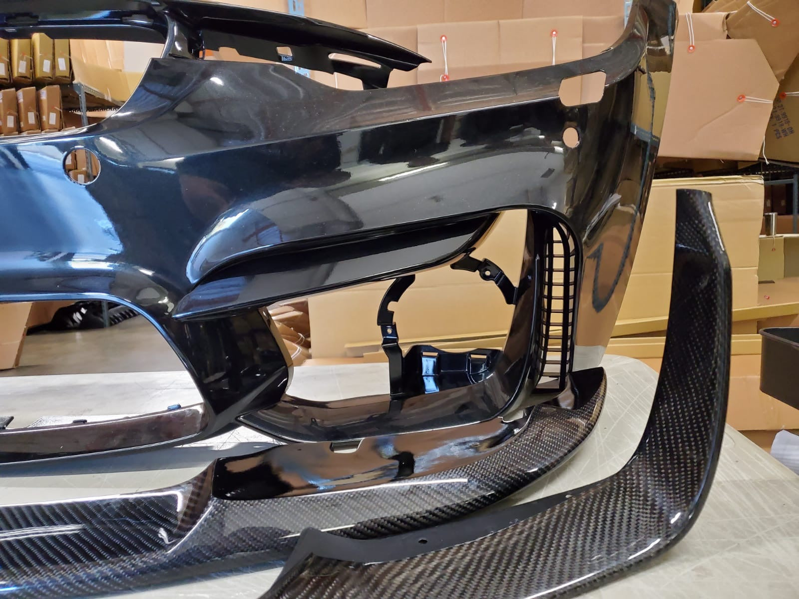 Carbon fiber lip and splitter for F8X style M3/M4 bumper