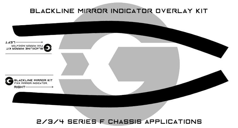 Goldenwrench F2X/F3X BLACKLINE Mirror Indicator Overlay Kit
