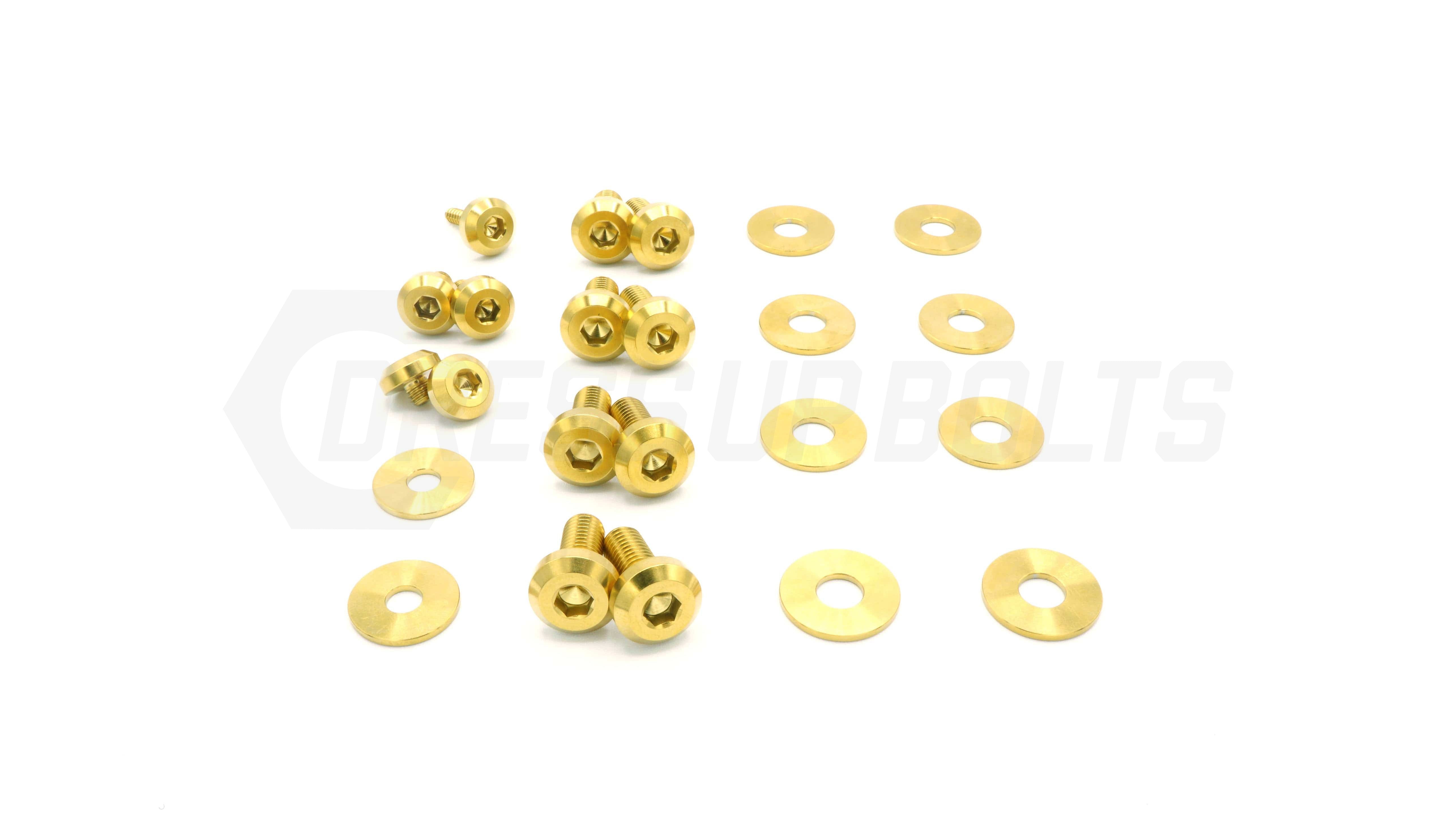 Buy gold Dress Up Bolts Titanium Hardware Hood Kit - BMW E82 135i (2007-2012)