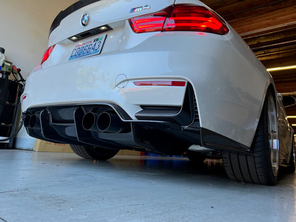 F8X M3 M4 4 pc Carbon Fiber Diffuser