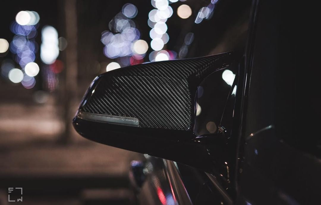 Carbon fiber M style mirror caps - F series