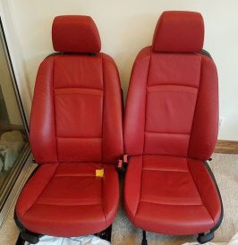 Leather Paint for BMW Car Seat CARDINAL RED. All in One 250ml Dye for  Repairing.