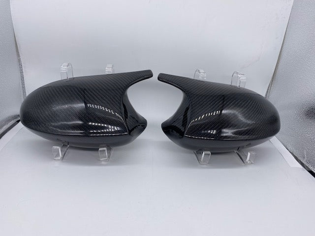 Carbon fiber winged mirror caps - E9X