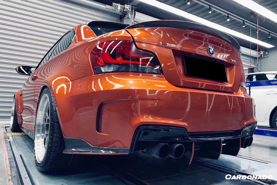 Darwin Pro 2008-2013 BMW 1M RZ Style Carbon Fiber Rear Bumper Cap Splitter [Made to Order]