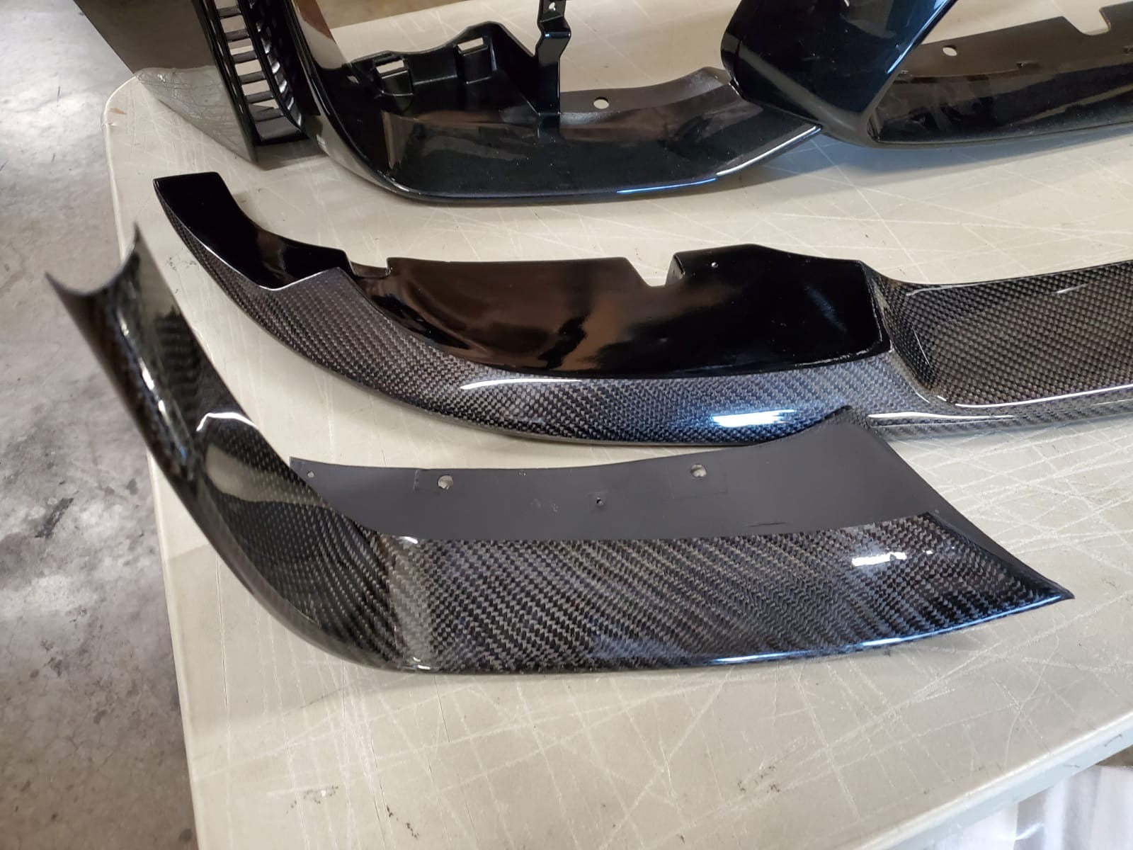 Carbon fiber lip and splitter for F8X style M3/M4 bumper