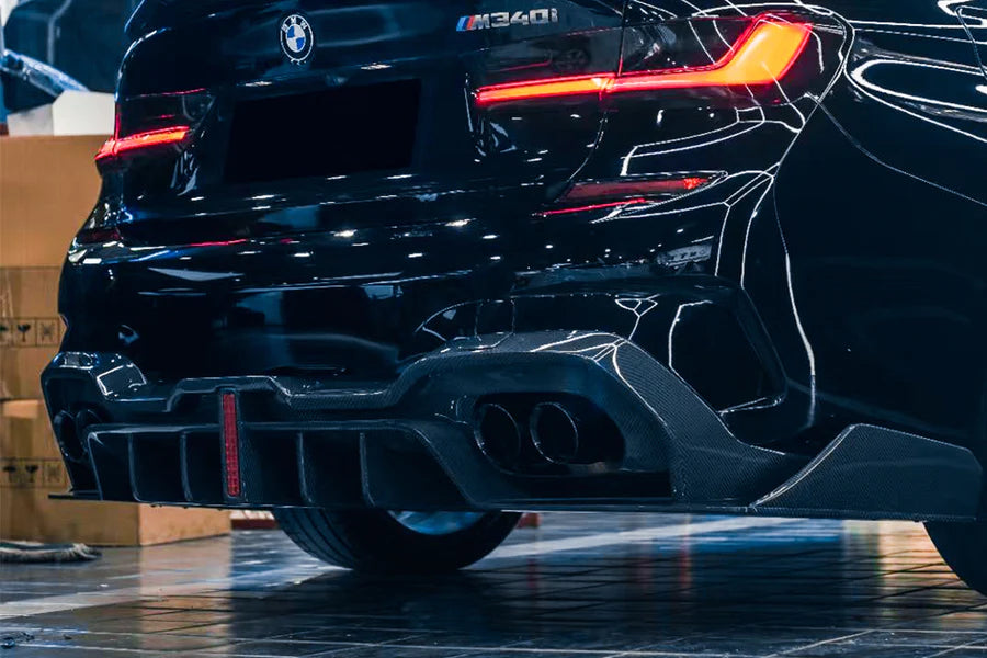 Darwin Pro 2019-2023 BMW 3 Series G20/G28 BKSS Style Carbon Fiber Rear Diffuser (With 4 Exhaust tips) [Made To Order]